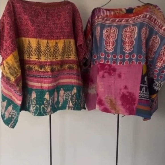 Caravan handmade sustainable kantha reversible box top, free size - Picture 6 of 7